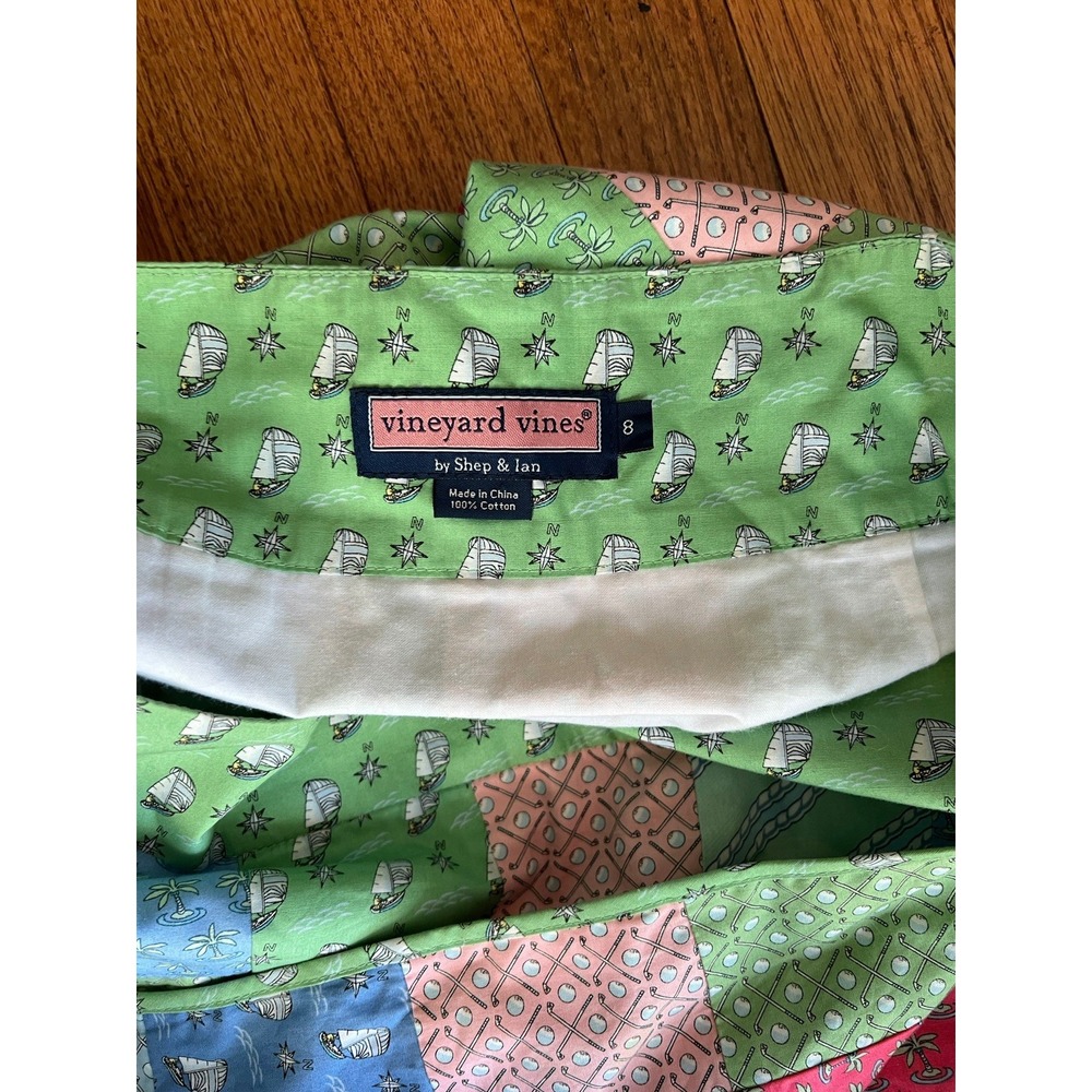 Vineyard Vines Green Patchwork Wrap Multicolor Go… - image 5